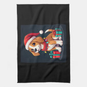 Beagle Xmas Verlichting Santa Beagle Dog Christmas Theedoek (Verticaal)