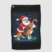 Beagle Xmas Verlichting Santa Riding Beagle Dog Ch Golfhanddoek (Voorkant)