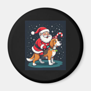 Beagle Xmas Verlichting Santa Riding Beagle Dog Ch Magneet