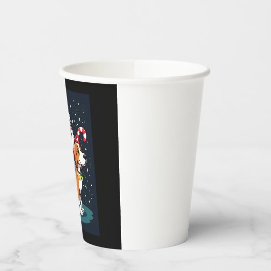 Beagle Xmas Verlichting Santa Riding Beagle Dog Ch Papieren Bekers (Links)