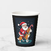 Beagle Xmas Verlichting Santa Riding Beagle Dog Ch Papieren Bekers (Voorkant)