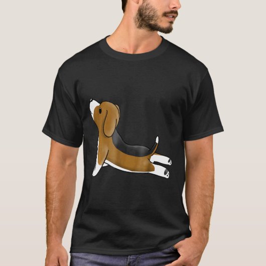Beagle Yoga Hond T-shirt (Voorkant)