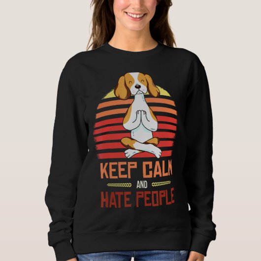 Beagle Yoga Keep Calm Trui (Voorkant)