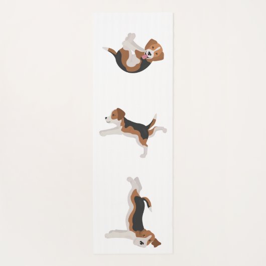 Beagle yoga pose yogamat (Achterkant)