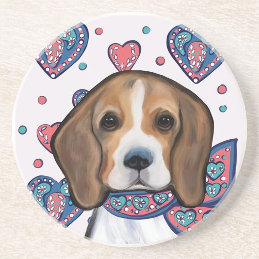 Beagle Zandsteen Onderzetter (Voorkant)