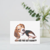 Beagle zei je konijn? Briefkaart (Staand voorkant)