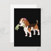 Beagle Zombie Hand Funny Dog Halloween Gift RSVP Kaartje (Voorkant / Achterkant)