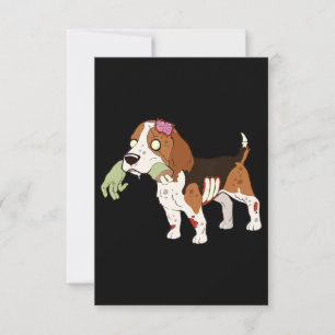 Beagle Zombie Hand Funny Dog Halloween Gift RSVP Kaartje