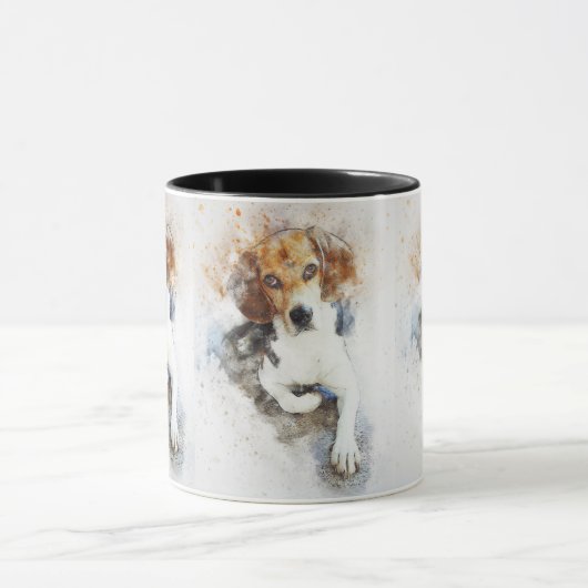 Beagle Zwart Bruin Wit Huisdier Doggie Puppy Mok (Midden)