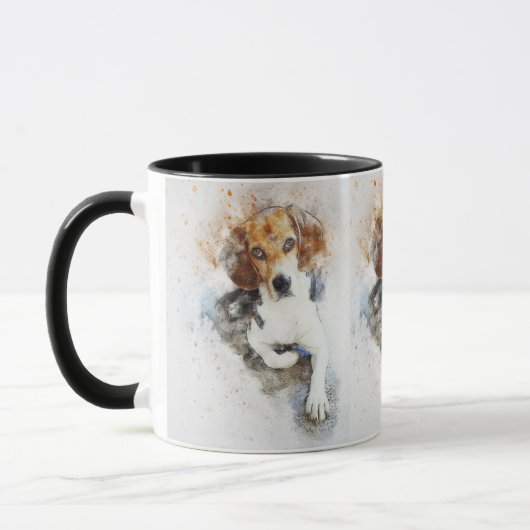 Beagle Zwart Bruin Wit Huisdier Doggie Puppy Mok (Links)