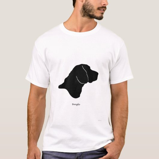 Beagle - zwart Silhouette T-shirt (Voorkant)