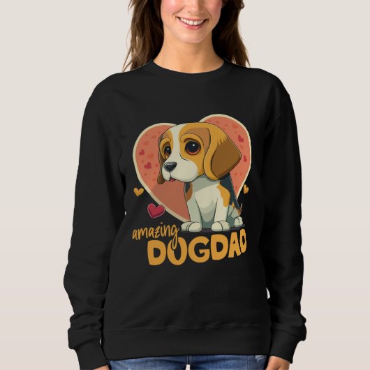 Beagledog With Heartdecoration, Amazing Dogdad Trui (Voorkant)