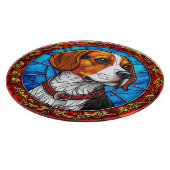Beaglehond in levendige glas-in-loodkunst snijplank (Hoek)
