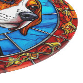 Beaglehond in levendige glas-in-loodkunst snijplank (Hoek)