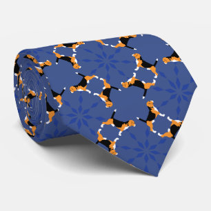 Beaglepatroon blauw stropdas