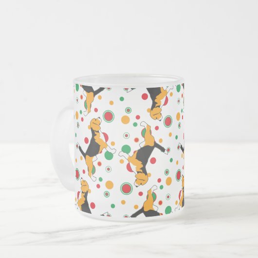 Beaglepatroon Matglas Koffiemok (Voorkant links)