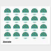Beaglepatroon Ronde Sticker (Vel)