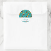 Beaglepatroon Ronde Sticker (Tas)