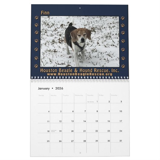 Beagles and Buddies 2026 Calendar Kalender (Jan 2026)