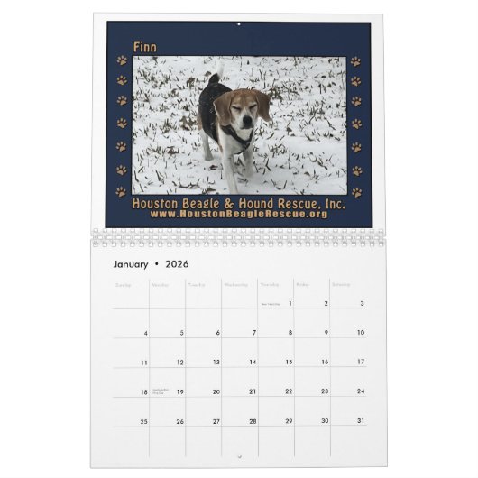 Beagles and Buddies Calendar 2026 Kalender (Jan 2026)