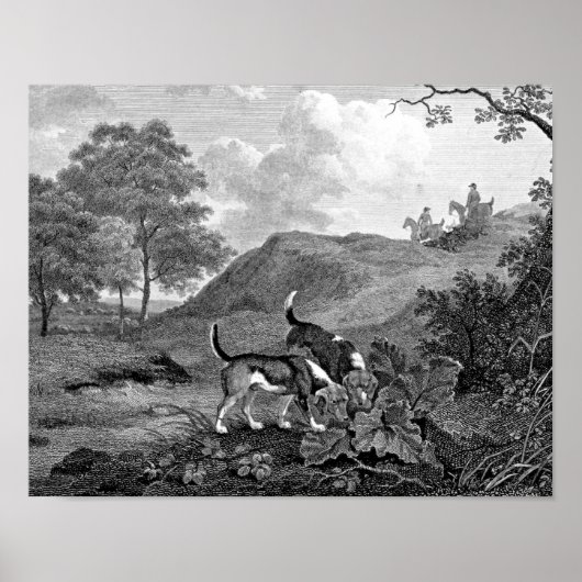 Beagles Black en White Art Poster (Voorkant)