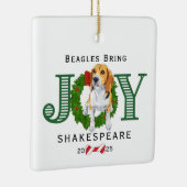 Beagles brengen vreugde keramisch ornament (Rechts)