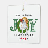 Beagles brengen vreugde keramisch ornament (Links)