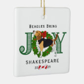 Beagles brengen vreugde krans keramisch ornament (Rechts)