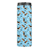 Beagles Dog Pattern Blue Pawprints Thermosbeker (Achterkant)