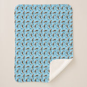 Beagles Dog Pattern Blue Sherpa Deken (Voorkant)