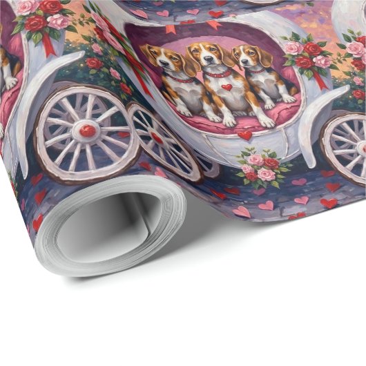 Beagles Dog Valentine's Day  Cadeaupapier (Rol Hoek)