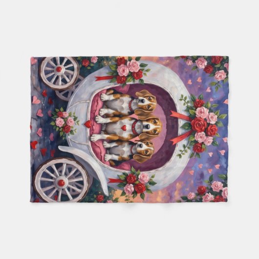 Beagles Dog Valentine's Day  Fleece Deken (Voorkant (Horizontaal))