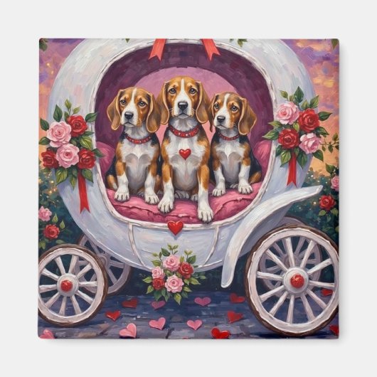 Beagles Dog Valentine's Day  Magneet (Voorkant)