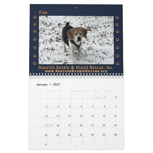 Beagles en Buddies 2026 Agenda Kalender (Jan 2027)