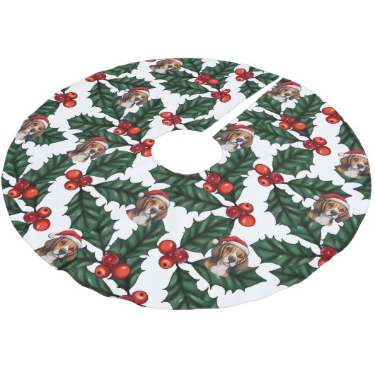 Beagles en Holly Kerstboom Rok (Gekanteld)