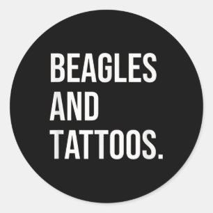 Beagles en Tattoos Bagle Eigenaar Hond Inked Lover Ronde Sticker