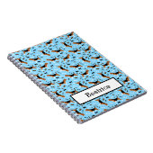 Beagles Hond Dog Paw Print Blue Notitieboek (Rechterzijde)