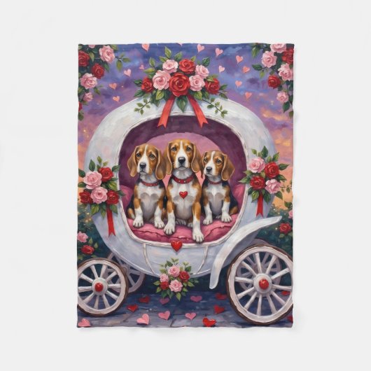 Beagles Hond Valentijnsdag Fleece Deken (Voorkant)