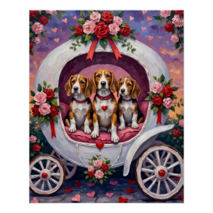 Beagles hond Valentijnsdag Perfect Poster
