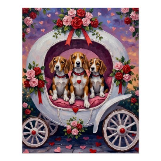 Beagles hond Valentijnsdag Perfect Poster (Voorkant)