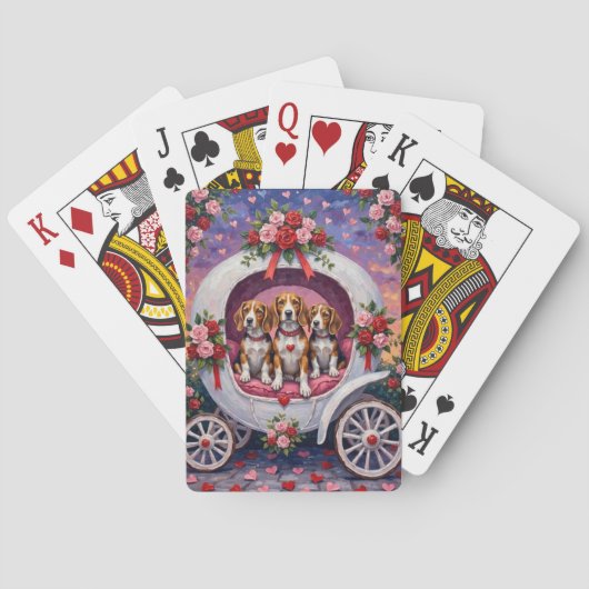 Beagles hond Valentijnsdag Pokerkaarten (Achterkant)