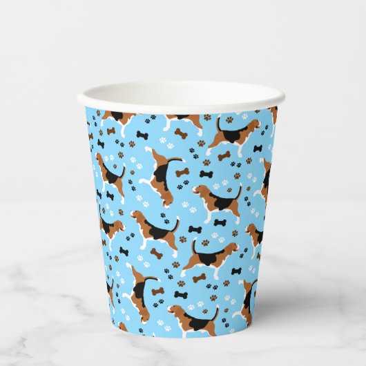 Beagles Hunting Dog Beagle Pattern Cute Papieren Bekers (Voorkant)