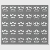Beagles Huwelijkskoppel met Aangepaste Tekst Cadeaupapier (Vlak)