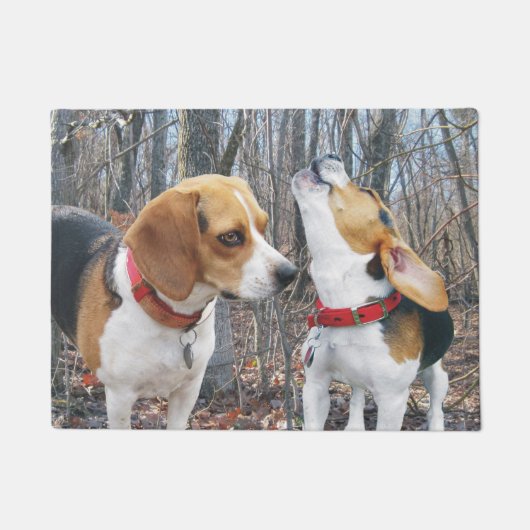 Beagles in Bossen Deurklep Deurmat (Voorkant)