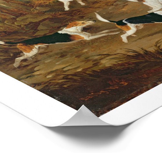 Beagles in Full Cry, 1845 (oil on canvas) Poster (Hoek)