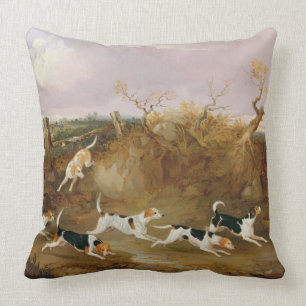 Beagles in volle wasmachine, 1845 (olie op doek) kussen