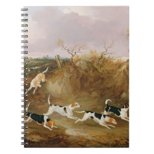 Beagles in volle wasmachine, 1845 (olie op doek) notitieboek