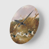 Beagles in volle wasmachine, 1845 (olie op doek) ronde klok (Hoek)