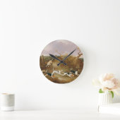 Beagles in volle wasmachine, 1845 (olie op doek) ronde klok (Huis)