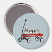 Beagles in Wagon Magnet (Voorkant / Achterkant)